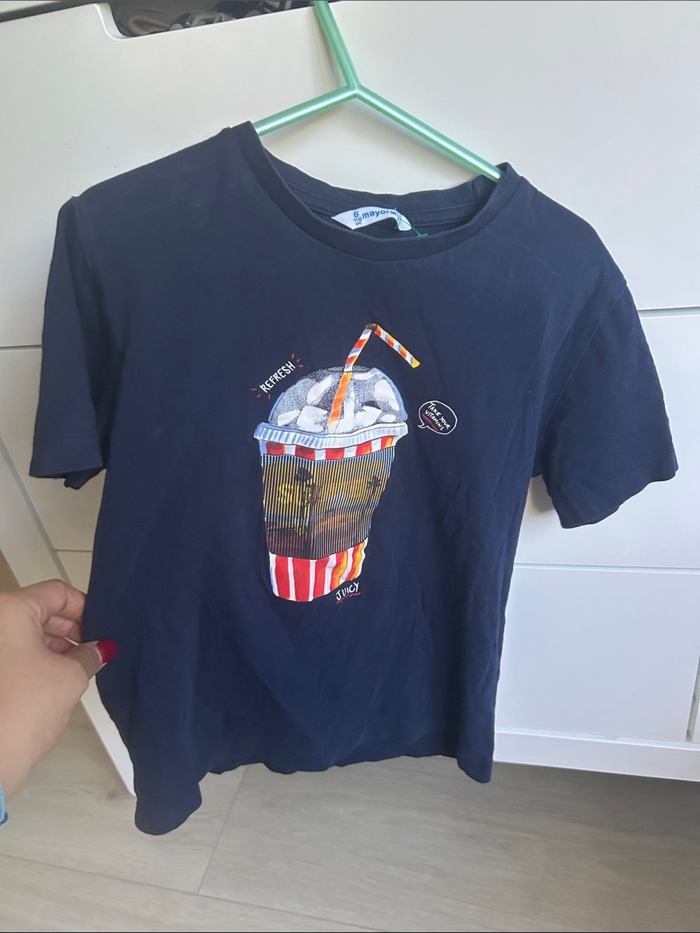 Mayoral Navy Short-Sleeve Tee with Ice Cream Cup Graphic